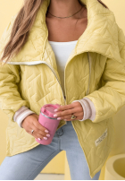 Prošívaná Bunda z kołnierzem Where Are We Bílá