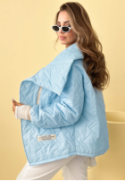 Prošívaná Bunda z kołnierzem Where Are We Bílá