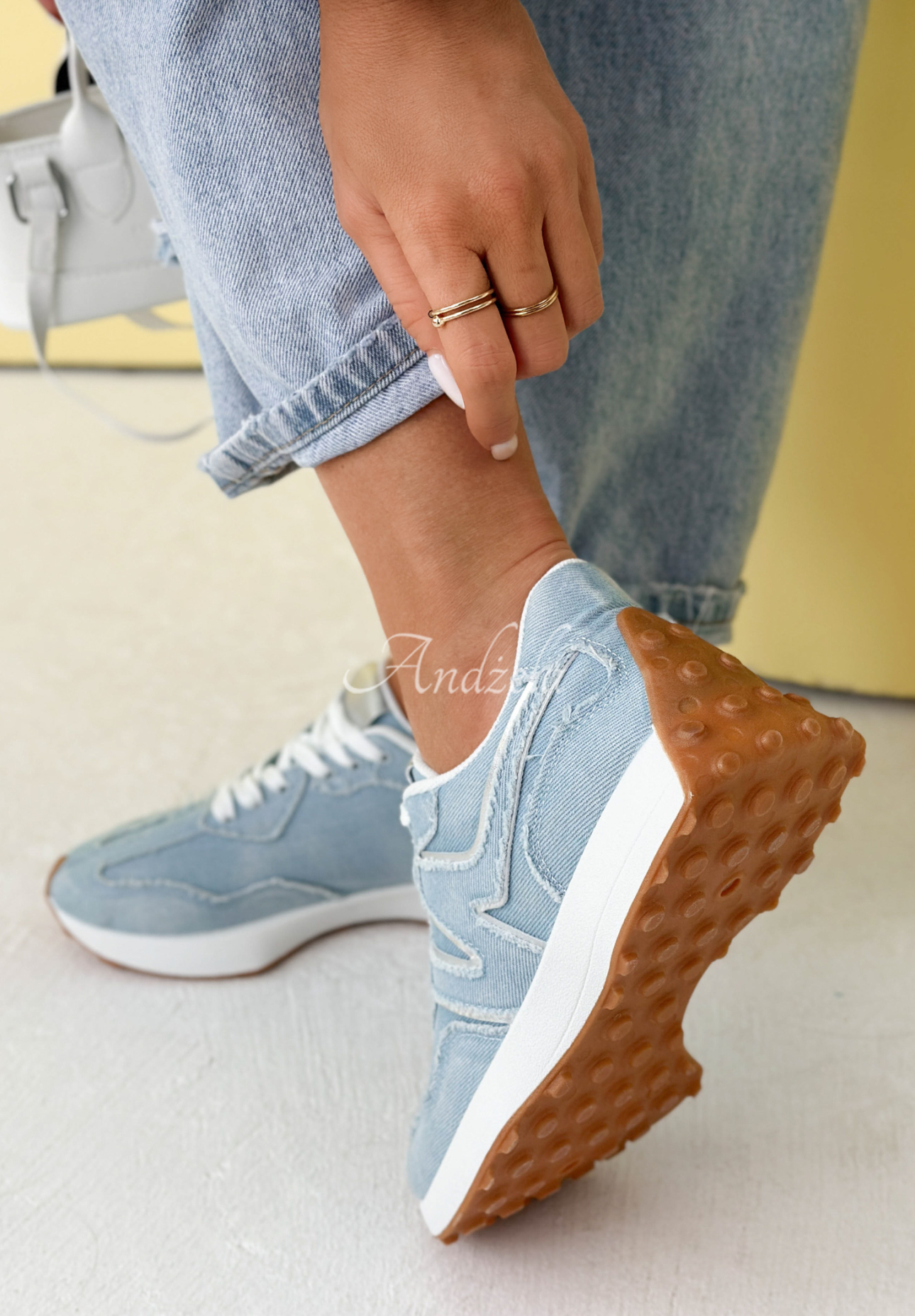 Džínové tenisky Running Towards You světle modré