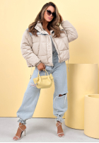 Krátká Prošívaná Bunda bomberka Simone béžová