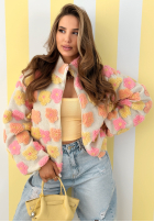 Kwiecista Bunda ze stójką Garden Of Flowers różowo-žlutá