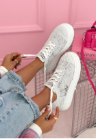 Koronkowe Tenisky Heidi bílé