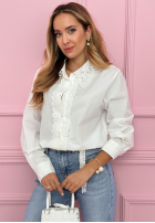 Košile z koronką Angelic Apparel Bílá