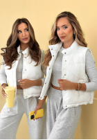 Puchowa Krátká Vesta Veronica žlutá