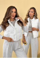 Puchowa Krátká Vesta Veronica žlutá