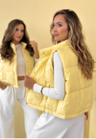 Puchowa Krátká Vesta Veronica žlutá