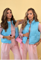 Puchowa Krátká Vesta Veronica žlutá