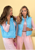 Puchowa Krátká Vesta Veronica žlutá