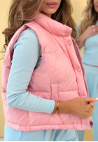 Puchowa Krátká Vesta Veronica žlutá