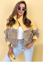 Mikina ze stójką vzorované Alice žlutá