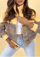 Mikina ze stójką vzorované Alice žlutá