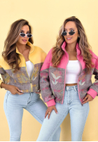 Mikina ze stójką vzorované Alice žlutá