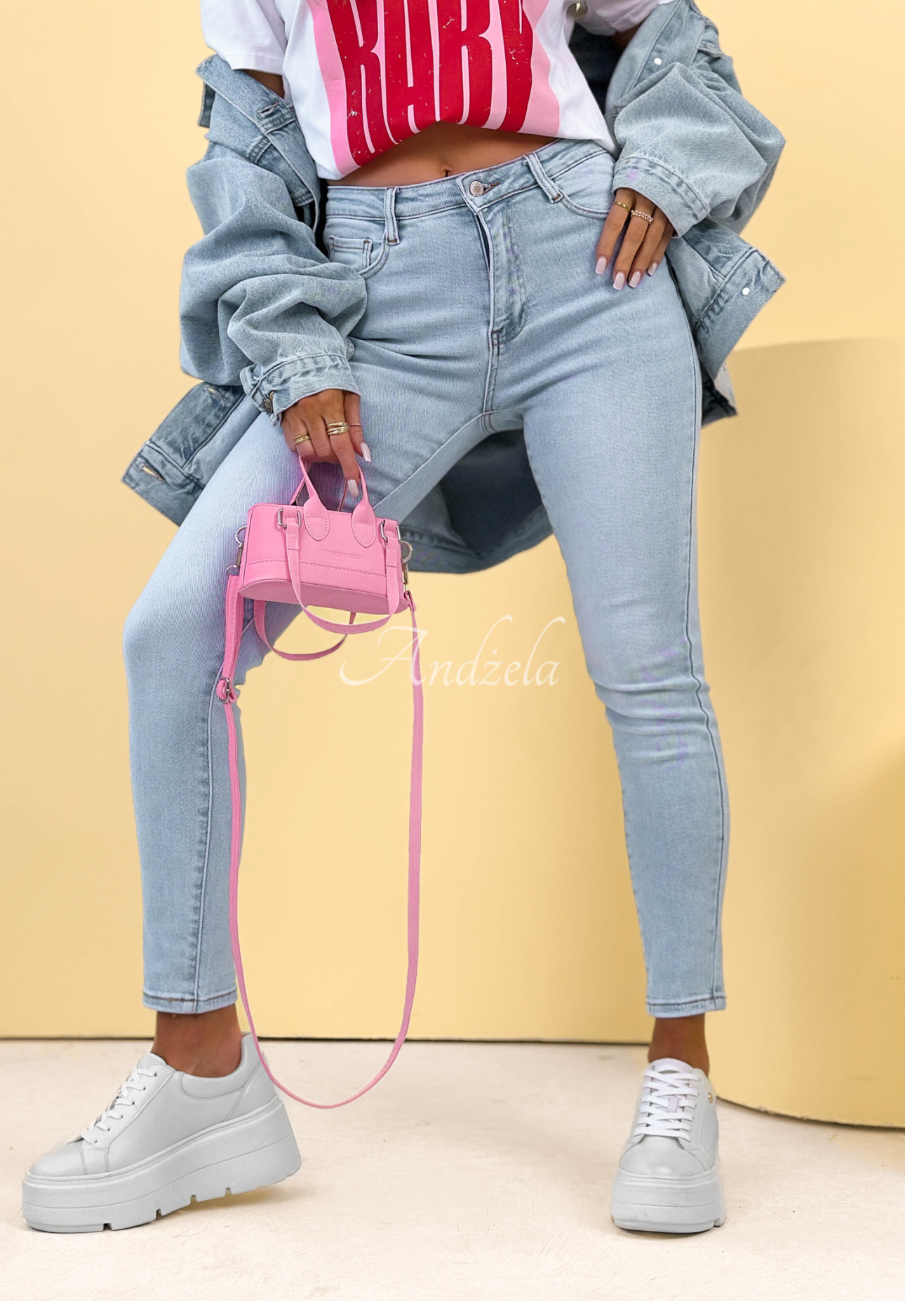 Džíny skinny Pamela světle modré