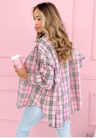 Košile w kratę Province House pudrová růžová