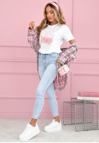 Tričko z nadrukiem Pink Bow Bílá