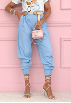 materiálové Kalhoty ze ściągaczami Get Ready blankytné