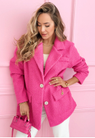 Kabát kożuszek z kołnierzem Ingrid fuchsiový