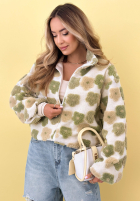 Kwiecista Bunda ze stójką Garden Of Flowers biało-zelená