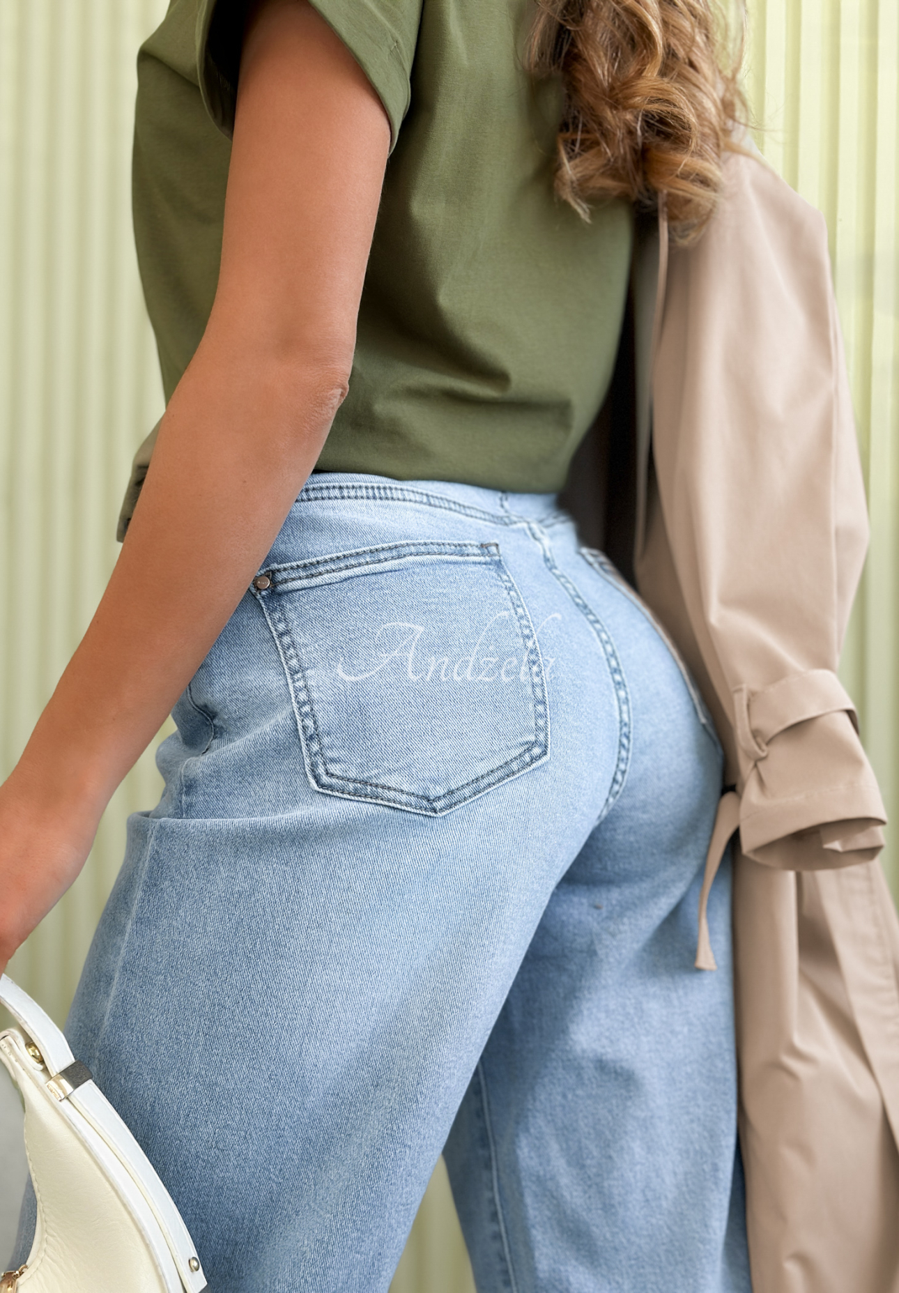 Džíny balloon s páskem Freya modré