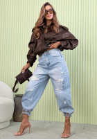 Kalhoty džínové  z przetarciami Abby modré