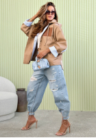 Krátká Bunda z kołnierzem Brookfield Place béžová