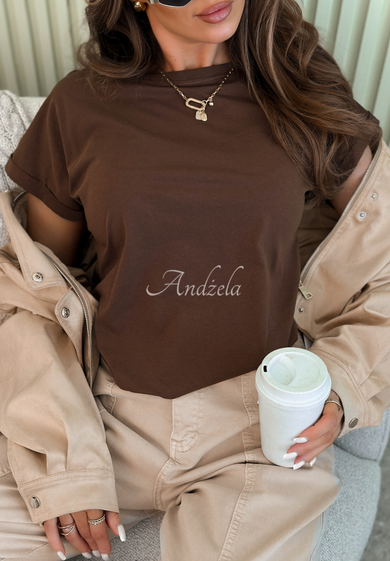 Bavlněné tričko Solenne čokoládový