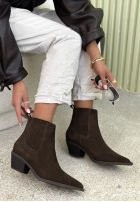 semišové Kotníkové Boty The Small Steps čokoládové