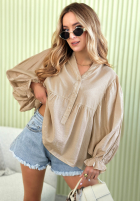 Lekka Košile z bufiastymi rękawami Spring Poems béžová