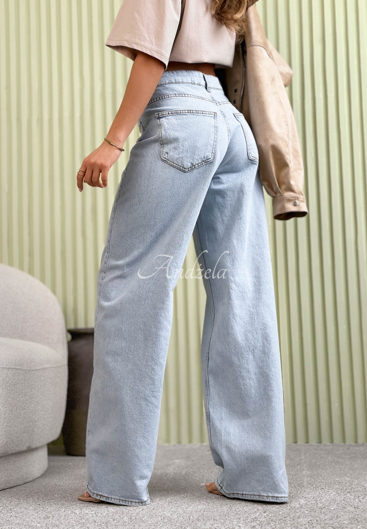 Džíny wide leg Amparo světle modré