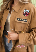 Bawełniana Bunda parka z naszywkami Palloma velbloudí