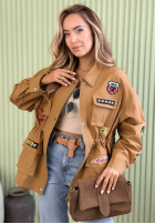 Bawełniana Bunda parka z naszywkami Palloma velbloudí