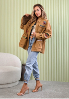 Bawełniana Bunda parka z naszywkami Palloma velbloudí