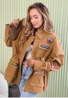 Bawełniana Bunda parka z naszywkami Palloma velbloudí