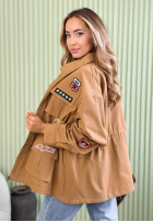 Bawełniana Bunda parka z naszywkami Palloma velbloudí