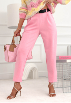 materiálové Kalhoty Cigaretky  masełko Charm City pudrová růžová