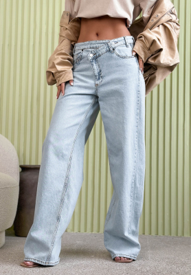 Dž&iacute;ny wide leg Amparo světle modr&eacute;