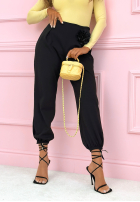 Eleganckie Kalhoty dresowe masełko z różą Blossom Symphony ecru