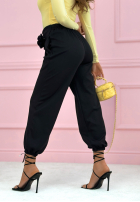 Eleganckie Kalhoty dresowe masełko z różą Blossom Symphony ecru