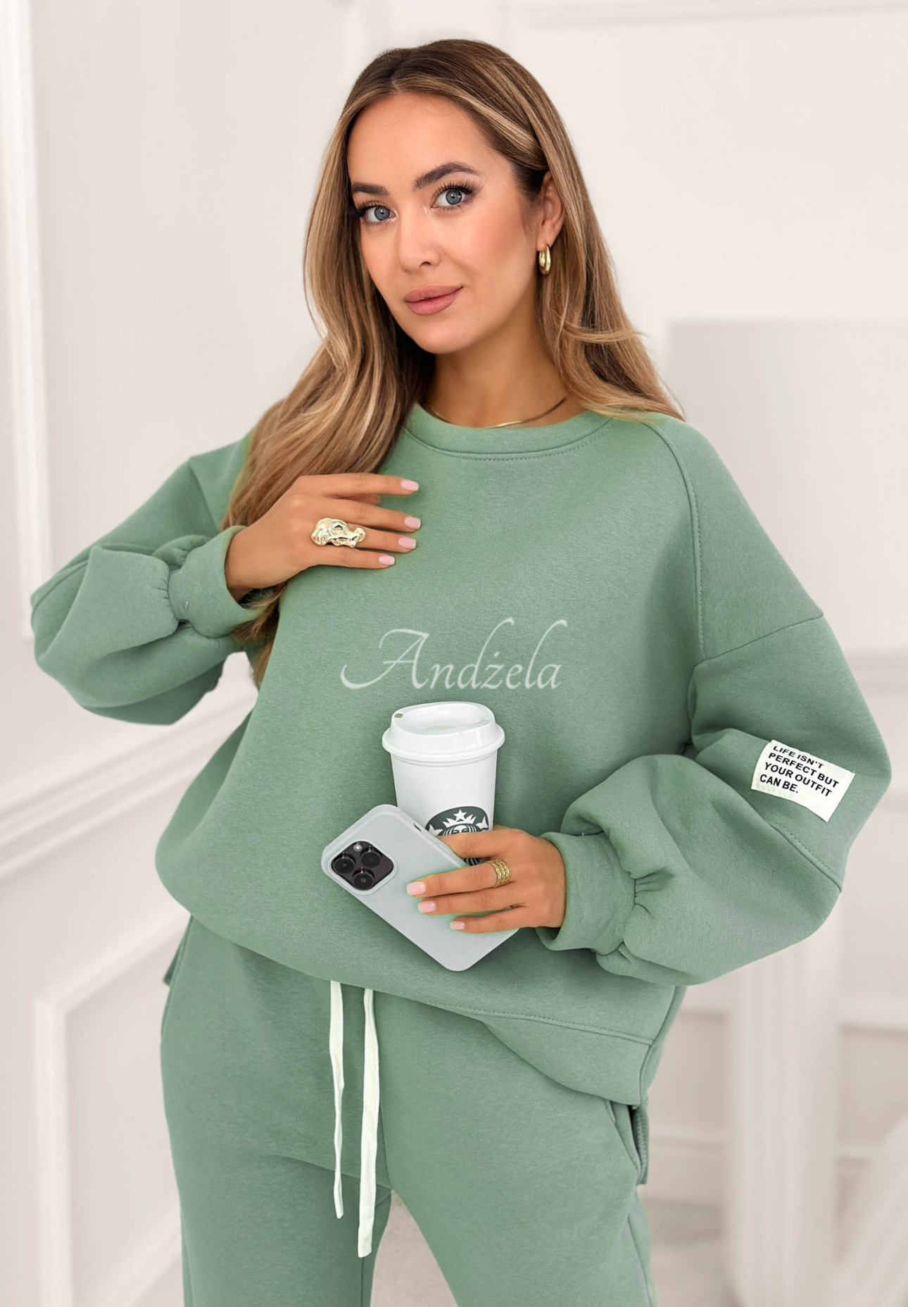 Bavlněná tepláková souprava Fits Me Perfectly mořský