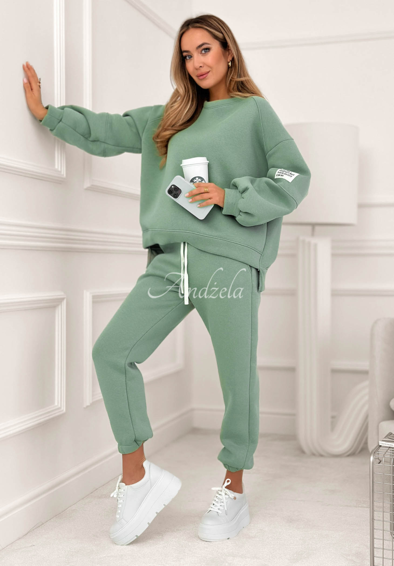 Bavlněná tepláková souprava Fits Me Perfectly mořský