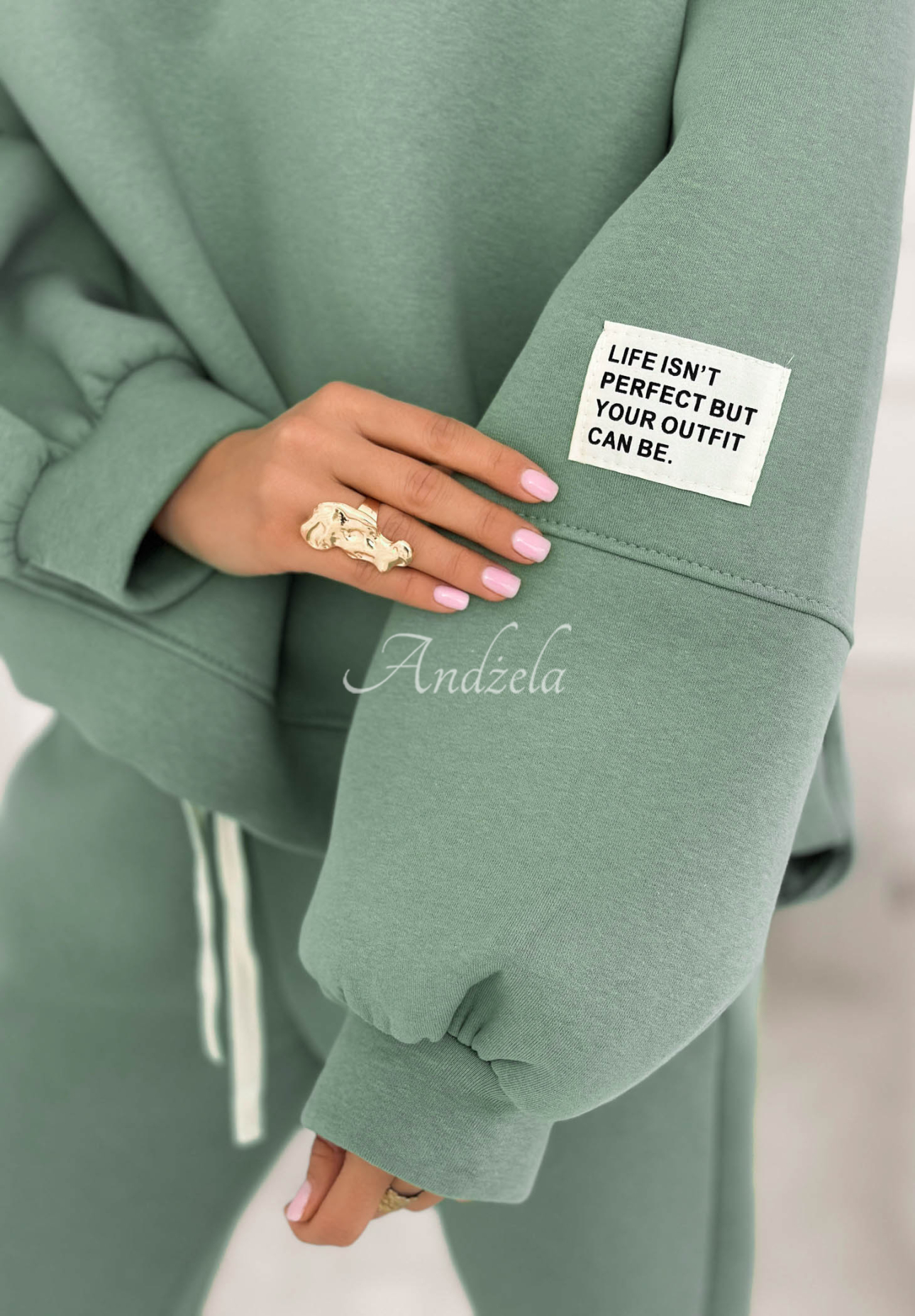 Bavlněná tepláková souprava Fits Me Perfectly mořský