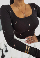 Prążkowana Halenka w kwiaty Rosalie béžová