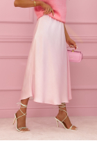 Satynowa Sukně maxi Sabina pudrová růžová