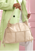 Zamszowa Kabelka z ozdobnymi przeszyciami Everyday Smile blankytná