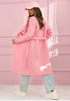 Dlouhý Kabát z kołnierzem We Both Know růžový