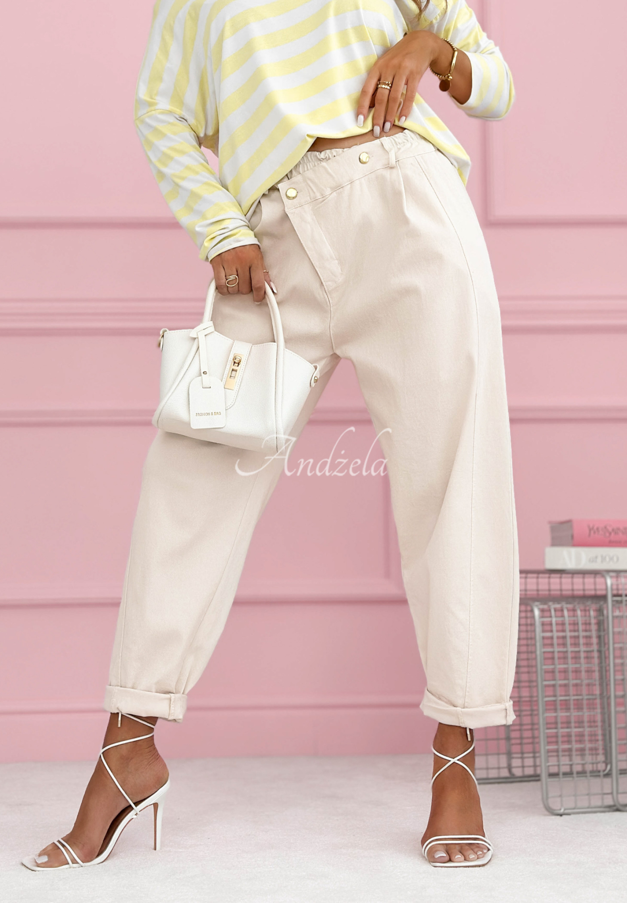 Kalhoty carrot Spring Will Come béžové