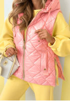 Prošívaná Vesta s kapucí Spring Touch Bílá