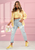 Kalhoty džínové  skinny z naszywkami Like A Cutie světle modré