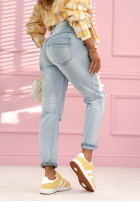 Kalhoty džínové  skinny z naszywkami Like A Cutie světle modré