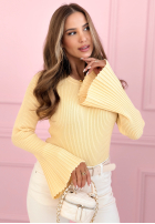 Prążkowana Halenka z szerokimi rękawami Sunny Primrose žlutá